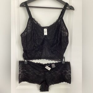 Torrid Black Lace Stretch Bralette & Cheeky Panty Duo 3X NWT